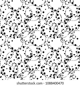 Abstract round geometric background. Halftone seamless pattern with dots, circles. Vector illustration.