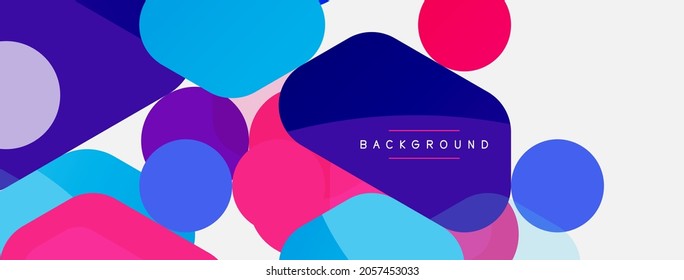 Abstract round geometric shapes and circles background. Trendy techno business template for wallpaper, banner, background or landing