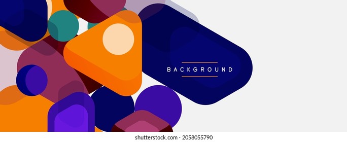 Abstract round geometric shapes and circles background. Trendy techno business template for wallpaper, banner, background or landing