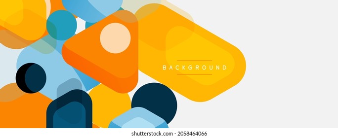 Abstract round geometric shapes and circles background. Trendy techno business template for wallpaper, banner, background or landing