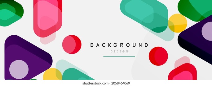 Abstract round geometric shapes and circles background. Trendy techno business template for wallpaper, banner, background or landing
