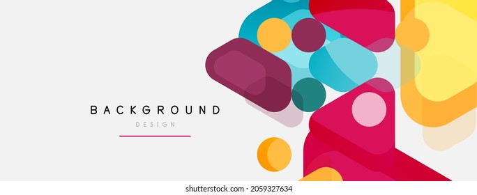 Abstract round geometric shapes and circles background. Trendy techno business template for wallpaper, banner, background or landing