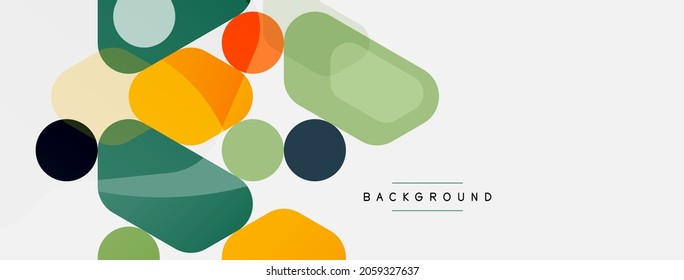Abstract round geometric shapes and circles background. Trendy techno business template for wallpaper, banner, background or landing