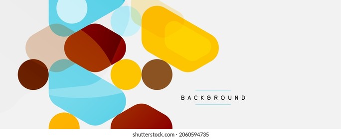 Abstract round geometric shapes and circles background. Trendy techno business template for wallpaper, banner, background or landing