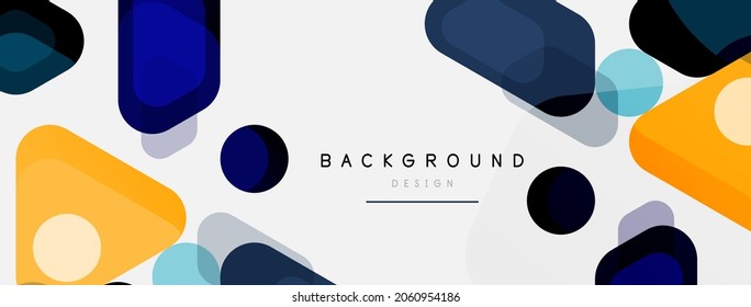 Abstract round geometric shapes and circles background. Trendy techno business template for wallpaper, banner, background or landing