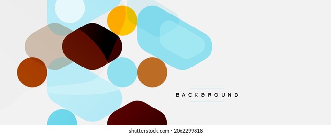 Abstract round geometric shapes and circles background. Trendy techno business template for wallpaper, banner, background or landing