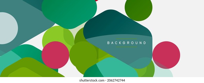 Abstract round geometric shapes and circles background. Trendy techno business template for wallpaper, banner, background or landing