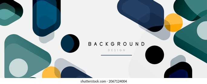 Abstract round geometric shapes and circles background. Trendy techno business template for wallpaper, banner, background or landing