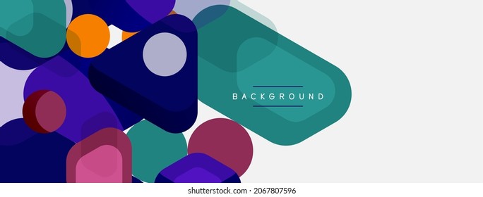Resumen de formas geométricas redondeadas y fondo de círculos. Plantilla de negocios de moda para tecno para papel de pared, banner, fondo o aterrizaje