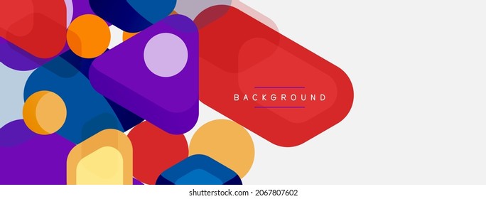 Abstract round geometric shapes and circles background. Trendy techno business template for wallpaper, banner, background or landing