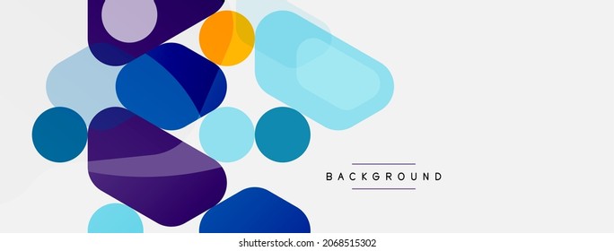 Abstract round geometric shapes and circles background. Trendy techno business template for wallpaper, banner, background or landing