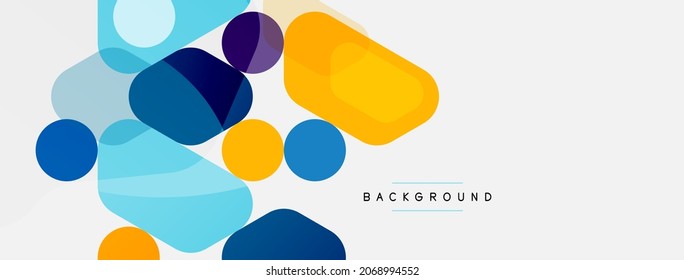 Abstract round geometric shapes and circles background. Trendy techno business template for wallpaper, banner, background or landing
