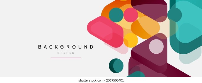 Abstract round geometric shapes and circles background. Trendy techno business template for wallpaper, banner, background or landing
