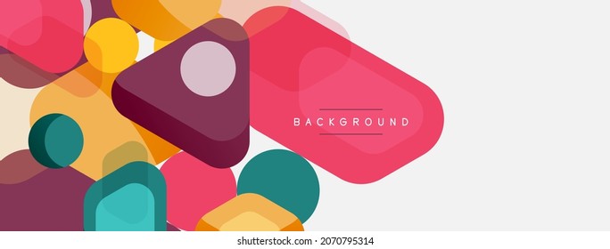 Abstract round geometric shapes and circles background. Trendy techno business template for wallpaper, banner, background or landing