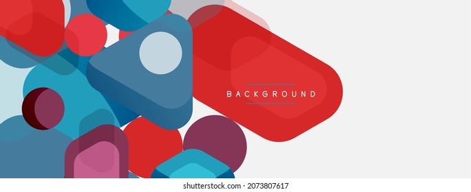 Abstract round geometric shapes and circles background. Trendy techno business template for wallpaper, banner, background or landing
