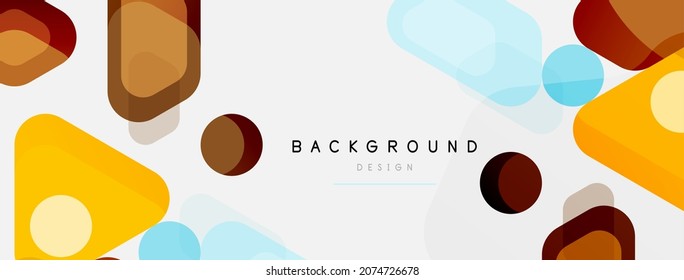 Abstract round geometric shapes and circles background. Trendy techno business template for wallpaper, banner, background or landing