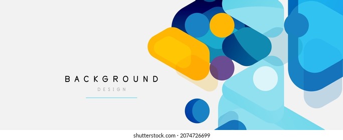 Abstract round geometric shapes and circles background. Trendy techno business template for wallpaper, banner, background or landing