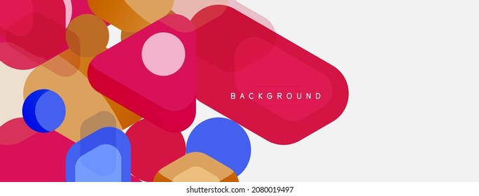 Abstract round geometric shapes and circles background. Trendy techno business template for wallpaper, banner, background or landing