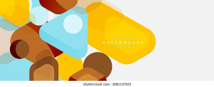 Abstract round geometric shapes and circles background. Trendy techno business template for wallpaper, banner, background or landing