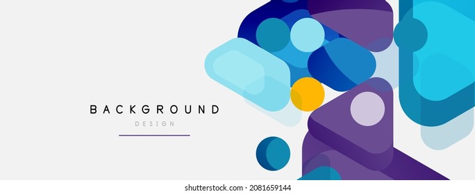 Abstract round geometric shapes and circles background. Trendy techno business template for wallpaper, banner, background or landing