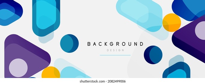 Resumen de formas geométricas redondeadas y fondo de círculos. Plantilla de negocios de moda para tecno para papel de pared, banner, fondo o aterrizaje