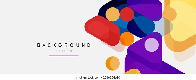 Abstract round geometric shapes and circles background. Trendy techno business template for wallpaper, banner, background or landing
