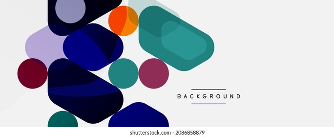 Abstract round geometric shapes and circles background. Trendy techno business template for wallpaper, banner, background or landing