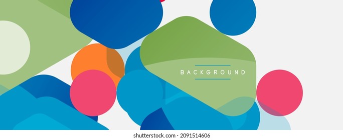 Abstract round geometric shapes and circles background. Trendy techno business template for wallpaper, banner, background or landing