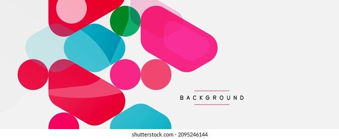 Abstract round geometric shapes and circles background. Trendy techno business template for wallpaper, banner, background or landing