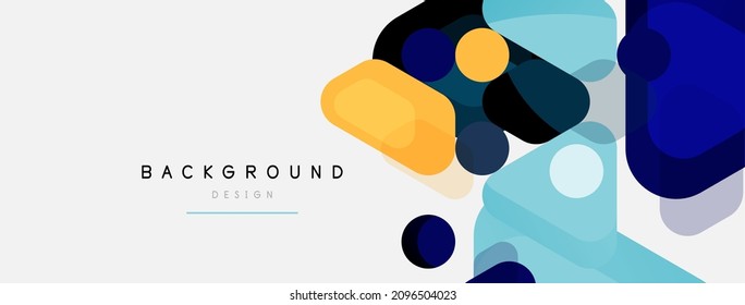 Abstract round geometric shapes and circles background. Trendy techno business template for wallpaper, banner, background or landing