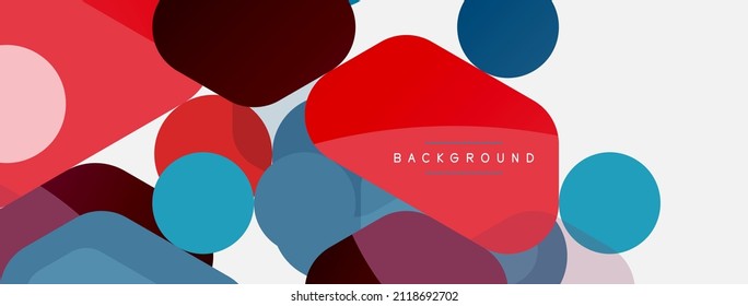 Abstract round geometric shapes and circles background. Trendy techno business template for wallpaper, banner, background or landing