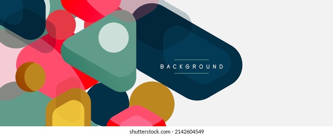 Abstract round geometric shapes and circles background. Trendy techno business template for wallpaper, banner, background or landing