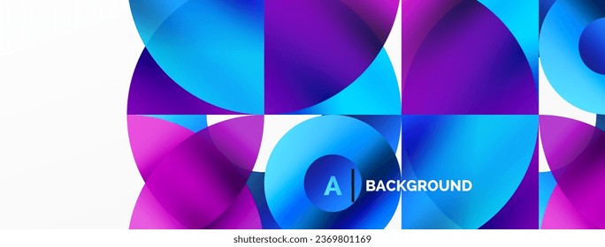 Abstract round geometric shapes with gradients. Concept for creative technology, digital art, social communication, and modern science. Ideal for posters, covers, banners, brochures, and websites