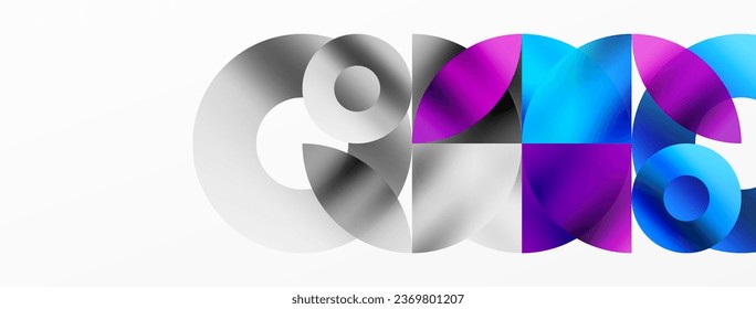 Abstract round geometric shapes with gradients. Concept for creative technology, digital art, social communication, and modern science. Ideal for posters, covers, banners, brochures, and websites