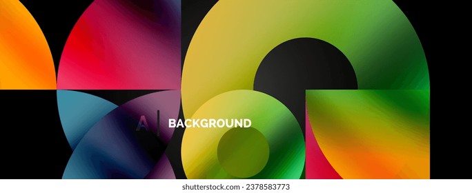 Abstract round geometric shapes with gradients. Concept for creative technology, digital art, social communication, and modern science. Ideal for posters, covers, banners, brochures, and websites