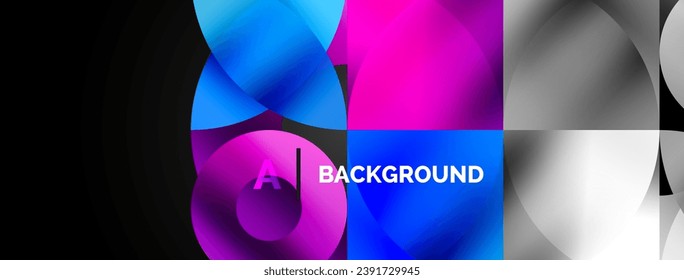 Abstract round geometric shapes with gradients. Concept for creative technology, digital art, social communication, and modern science. Ideal for posters, covers, banners, brochures, and websites