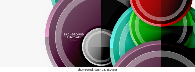 Abstract round geometric shapes, modern circles background. Vector illustration