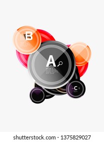 Abstract round geometric shapes, modern circles background. Vector illustration