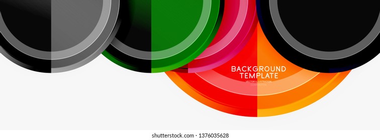 Abstract round geometric shapes, modern circles background. Vector illustration