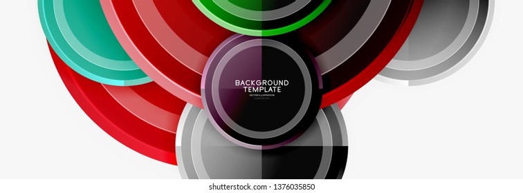 Abstract round geometric shapes, modern circles background. Vector illustration