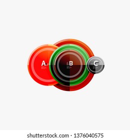 Abstract round geometric shapes, modern circles background. Vector illustration
