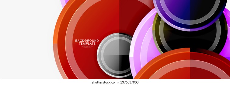 Abstract round geometric shapes, modern circles background. Vector illustration