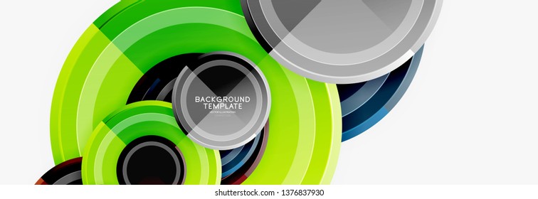 Abstract round geometric shapes, modern circles background. Vector illustration