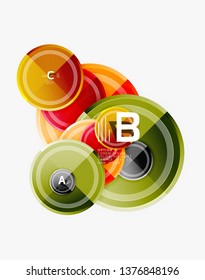 Abstract round geometric shapes, modern circles background. Vector illustration
