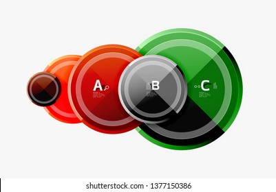 Abstract round geometric shapes, modern circles background. Vector illustration