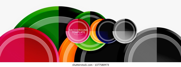 Abstract round geometric shapes, modern circles background. Vector illustration