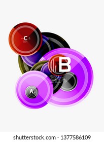 Abstract round geometric shapes, modern circles background. Vector illustration
