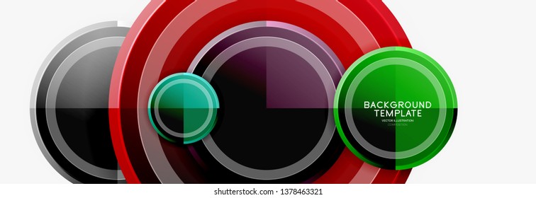Abstrakte runde geometrische Formen, moderne kreisförmige Hintergrund. Vektorgrafik