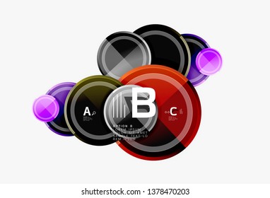 Abstract round geometric shapes, modern circles background. Vector illustration