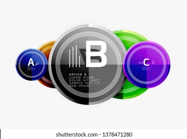 Abstract round geometric shapes, modern circles background. Vector illustration